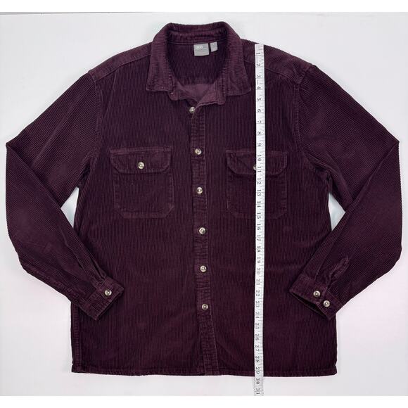 NWOT ASOS Deep Purple Corduroy Button-Up Long Sleeve Shirt Size Large - Picture 6 of 9